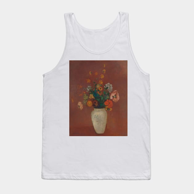 Bouquet in a Chinese Vase by Odilon Redon Tank Top by Classic Art Stall